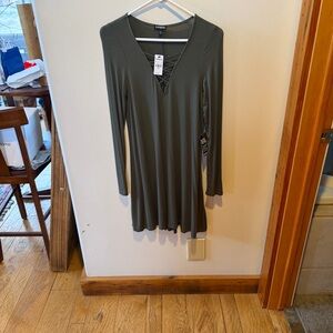 Express Green Long Sleeve Dress